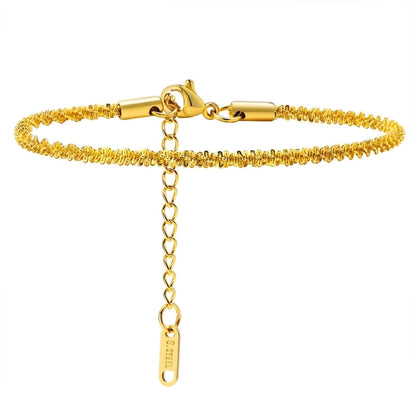 Casual Minimalist Solid Color 304 Stainless Steel 18K Gold Plated Bracelets In Bulk