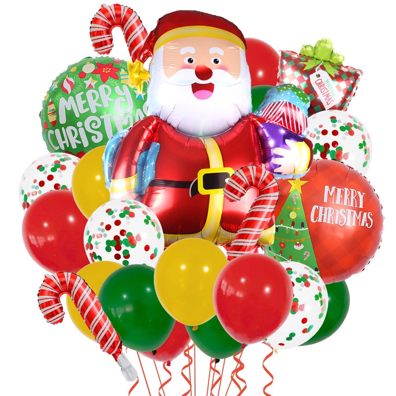 Christmas Minimalist Classic Style Color Block Aluminum Film Christmas Festival Balloons