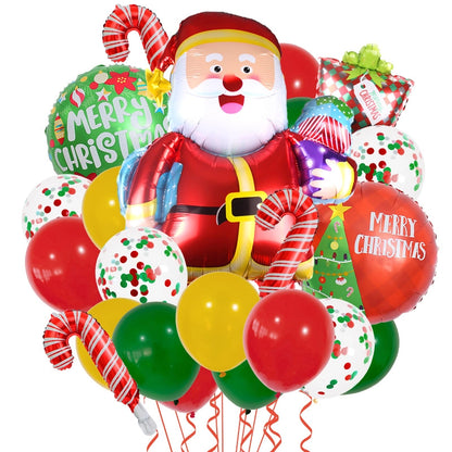 Christmas Minimalist Classic Style Color Block Aluminum Film Christmas Festival Balloons