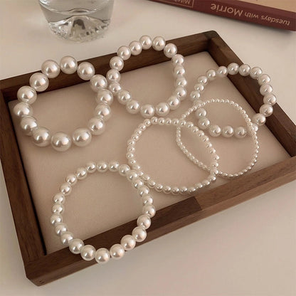 Retro Solid Color Artificial Pearls Imitation Pearl Bracelets