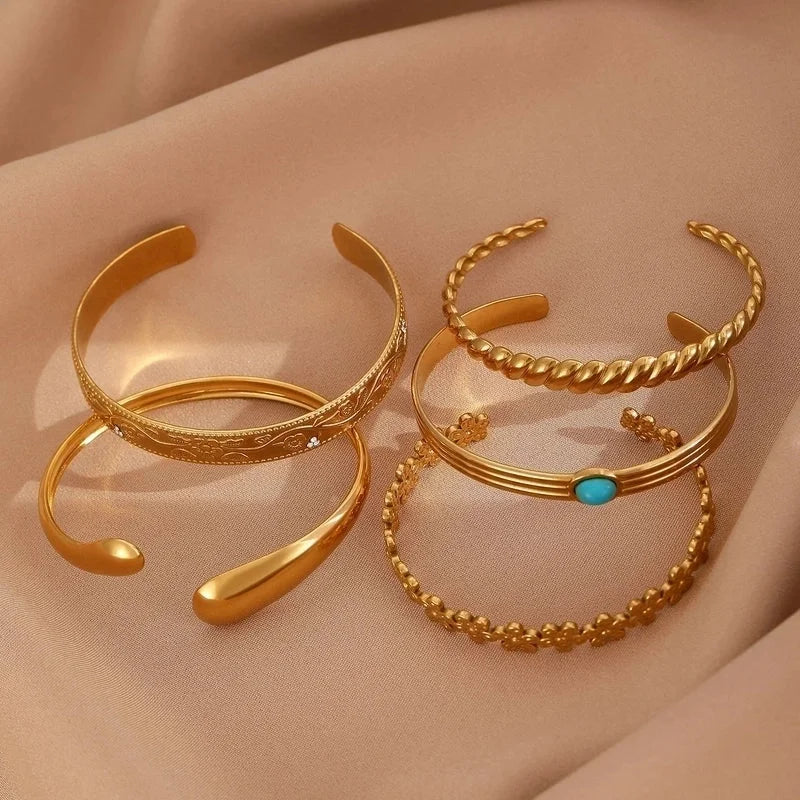 Casual Minimalist Streetwear Geometric 304 Stainless Steel Bangle In Bulk