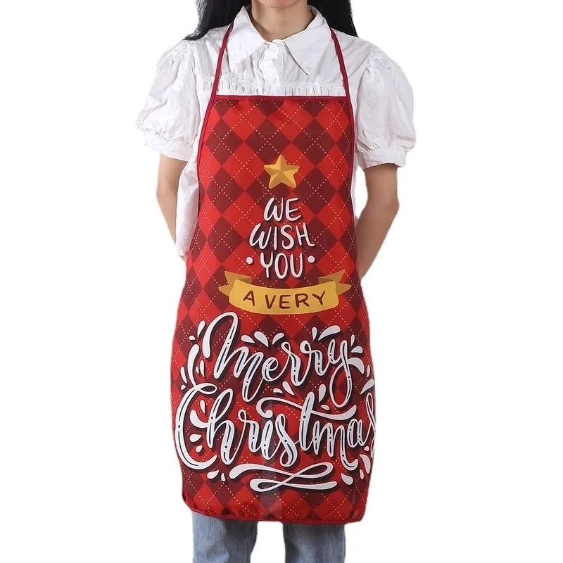 Christmas Santa Claus Snowman Polyester Indoor Aprons Costume Props