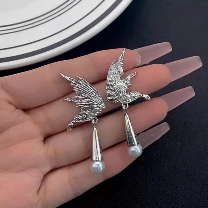 1 Pair IG Style Minimalist U Shape Geometric Flower Inlay Imitation Pearl Artificial Pearls Rhinestones Drop Earrings Ear Studs