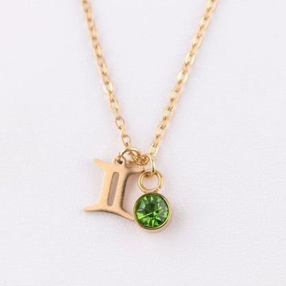 IG Style Beach Commute Constellation 304 Stainless Steel Rhinestones 18K Gold Plated Inlay Pendant Necklace