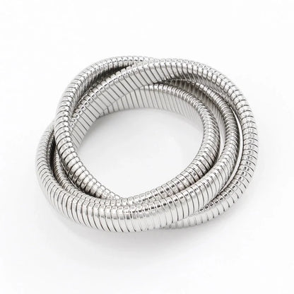 Hip-Hop Solid Color 304 Stainless Steel 18K Gold Plated Bangle In Bulk