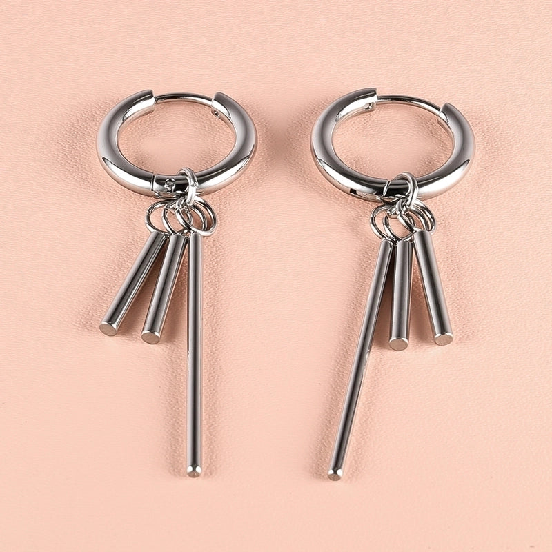 1 Pair Minimalist Classic Style Solid Color Polishing Plating 304 Stainless Steel 18K Gold Plated Drop Earrings