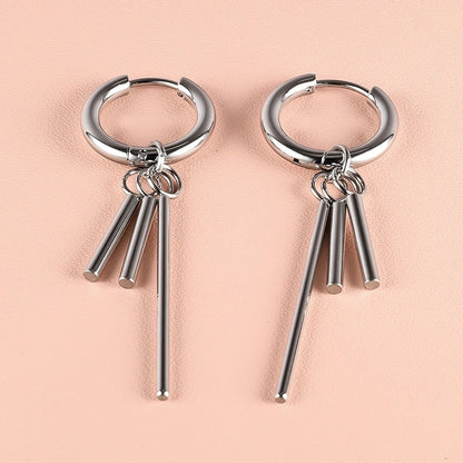 1 Pair Minimalist Classic Style Solid Color Polishing Plating 304 Stainless Steel 18K Gold Plated Drop Earrings