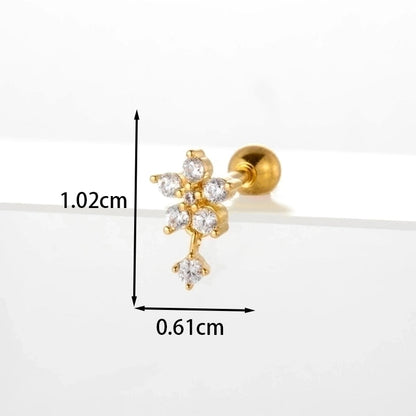Ear Cartilage Rings & Studs Flower 316L Stainless Steel Copper