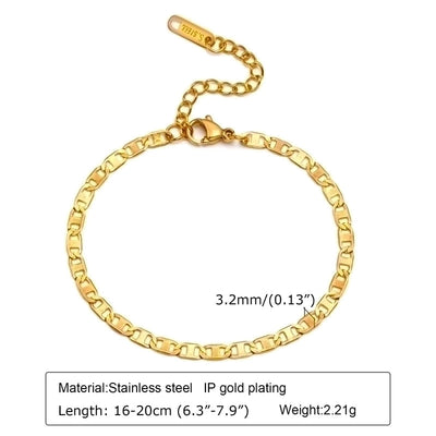 IG Style Casual Minimalist Geometric 201 Stainless Steel 18K Gold Plated Bracelets In Bulk