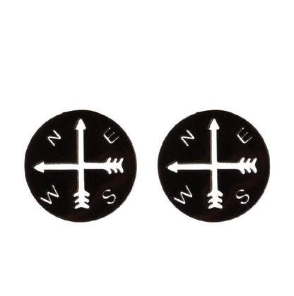 1 Pair Halloween Fashion Smile Face Star Skull Plating Hollow Out Stainless Steel Ear Studs