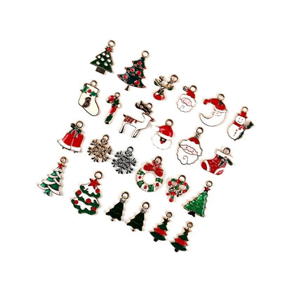 10 PCS/Package Zinc Alloy Christmas Tree Santa Claus Christmas Socks Pendant Jewelry Accessories