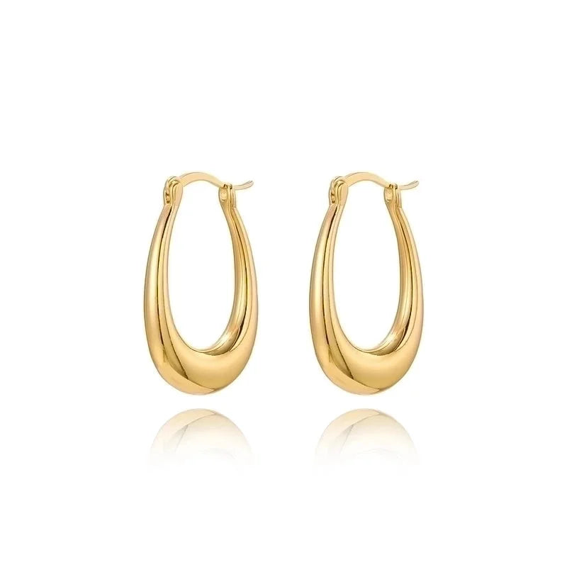 1 Pair Retro Lady U Shape Heart Shape Twist Plating Copper 18k Gold Plated Earrings