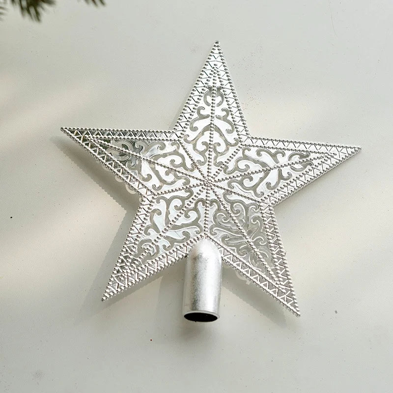 Gold Silver Red Sticky Powder Foam Plating Tree Top Star Five-pointed Star Christmas Tree Top Decoration