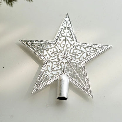 Gold Silver Red Sticky Powder Foam Plating Tree Top Star Five-pointed Star Christmas Tree Top Decoration