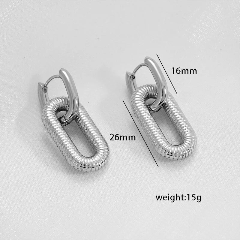 1 Pair Hip-Hop Oversized U Shape 304 Stainless Steel 18K Gold Plated Earrings