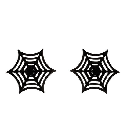 1 Pair Halloween Fashion Spider Web Plating Titanium Steel 18K Gold Plated Ear Studs