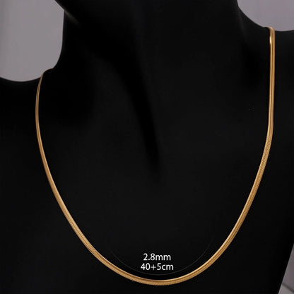 Minimalist Classic Style Solid Color 304 Stainless Steel 18K Gold Plated Plating Necklace
