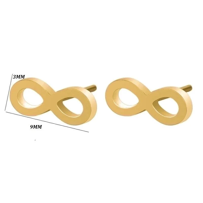 1 Pair Fashion Infinity 304 Stainless Steel 18K Gold Plated Ear Studs