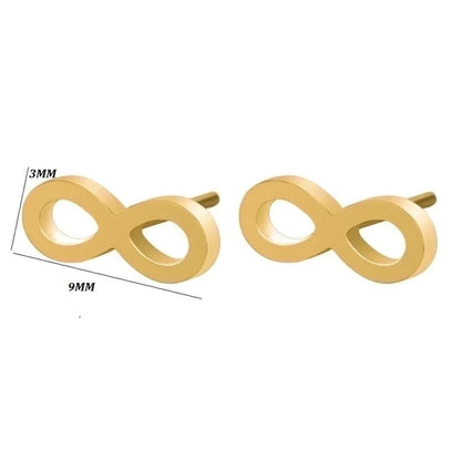 1 Pair Fashion Infinity 304 Stainless Steel 18K Gold Plated Ear Studs