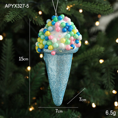 Christmas Cute Ice Cream Mushroom Foam Holiday Party Hanging Ornaments Decorations Hanging Ornaments