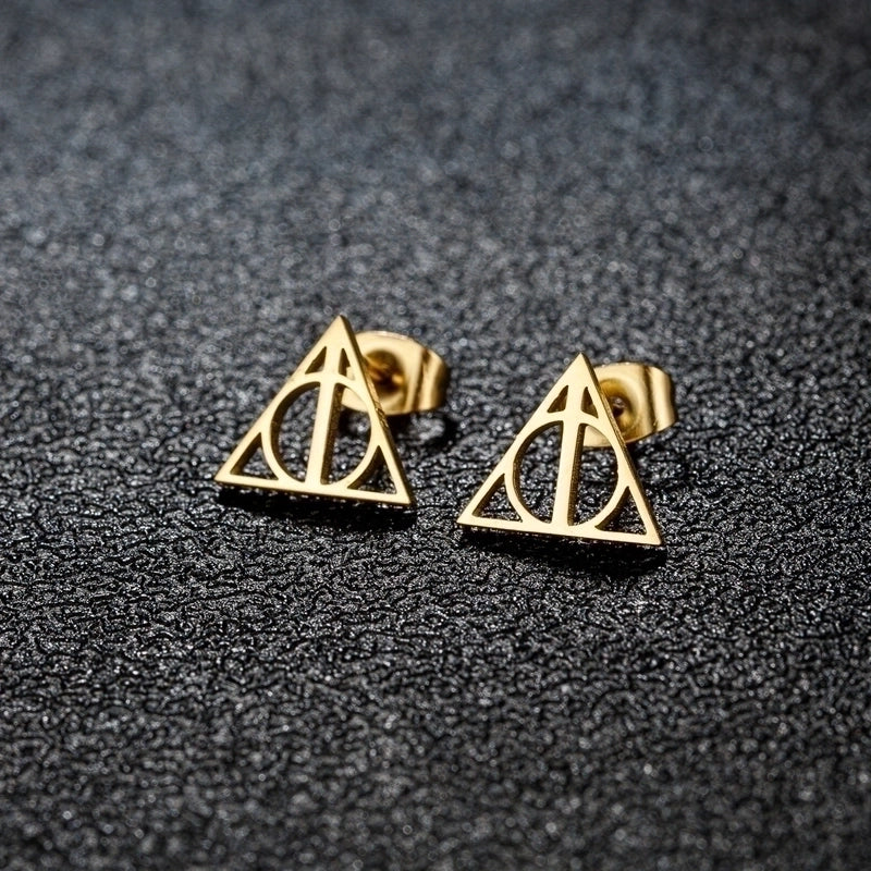1 Pair Minimalist Classic Style Geometric Polishing Plating 304 Stainless Steel 18K Gold Plated Ear Studs