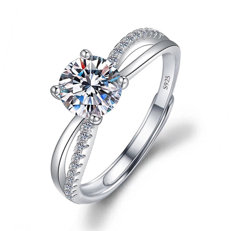 Copper Minimalist Classic Style Inlay Solid Color Zircon Rings