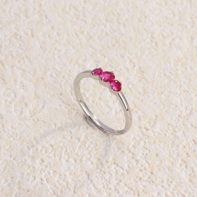 Retro Water Droplets Titanium Steel Inlay Artificial Diamond Rings