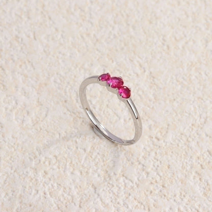 Retro Water Droplets Titanium Steel Inlay Artificial Diamond Rings