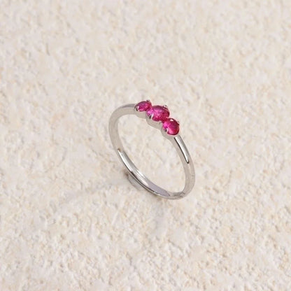 Retro Water Droplets Titanium Steel Inlay Artificial Diamond Rings