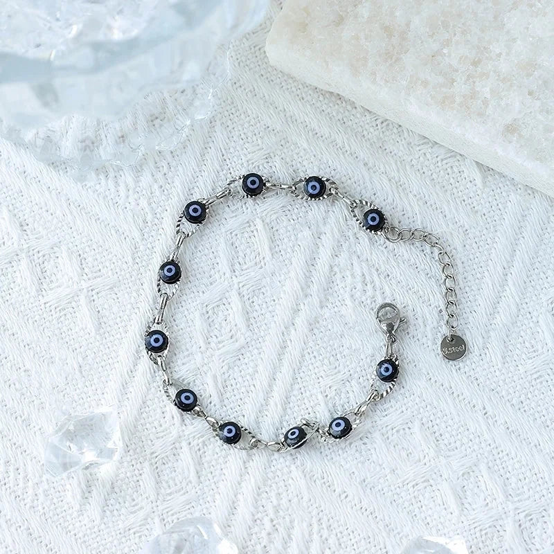 Casual Minimalist Devil's Eye 304 Stainless Steel Bracelets In Bulk