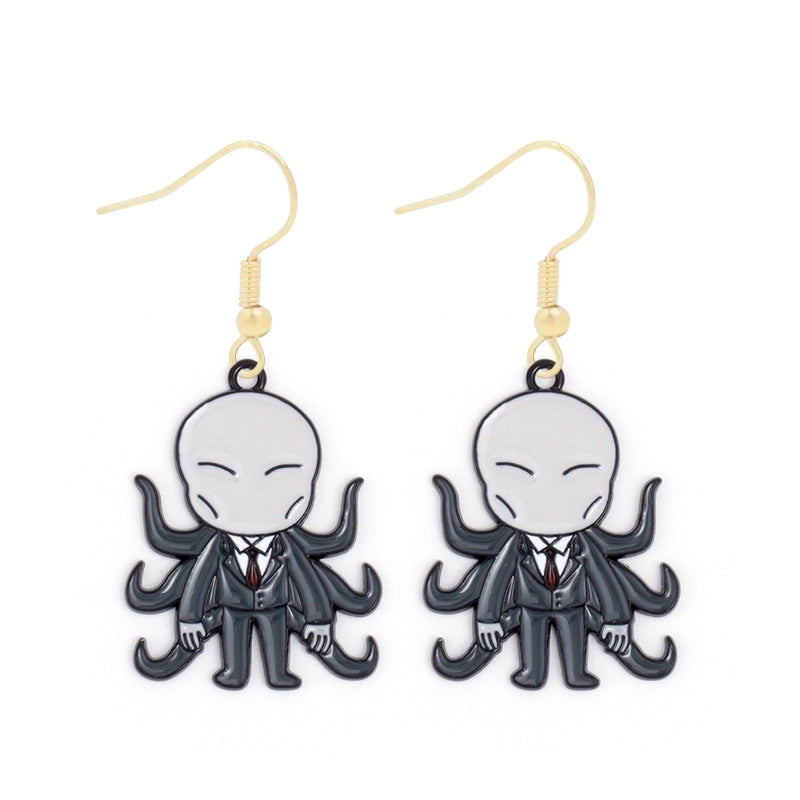 1 Pair Funny Cool Style Pumpkin Spider Web Ghost Enamel Zinc Alloy Drop Earrings