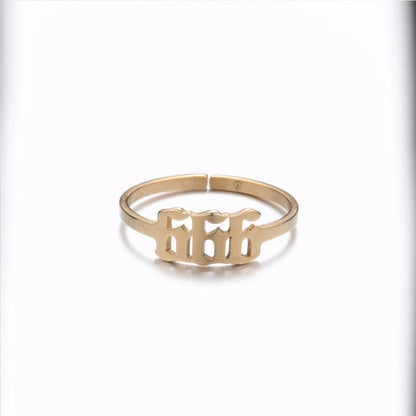 Retro Letter 201 Stainless Steel 18K Gold Plated Plating Open Ring