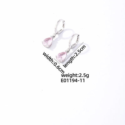 1 Pair Casual Vintage Style Minimalist Water Droplets Plating Inlay Stainless Steel Zircon White Gold Plated Gold Plated Drop Earrings
