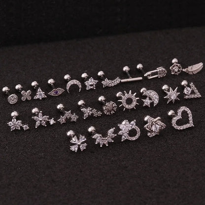 Ear Cartilage Rings & Studs Flower 316L Stainless Steel Copper