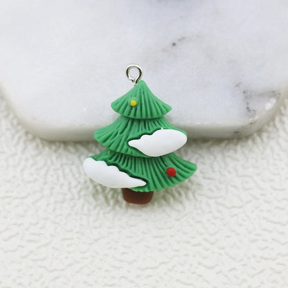 DIY Jewelry Accessories Resin Christmas Series Pendant Christmas Snowflake Hat Bear Key Chain Pendant Pendant