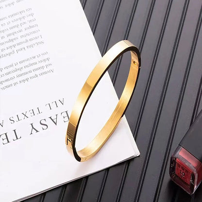 Minimalist Geometric Titanium Steel Bangle