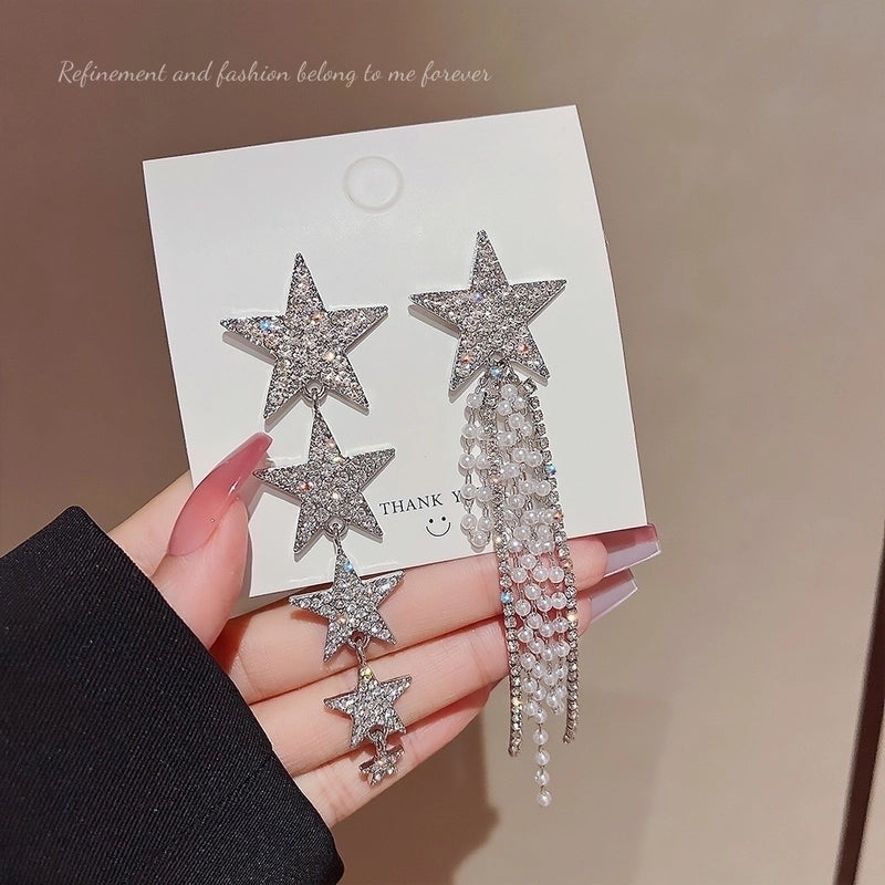 1 Pair Glam Geometric Plating Inlay Alloy Artificial Pearls Rhinestones Drop Earrings