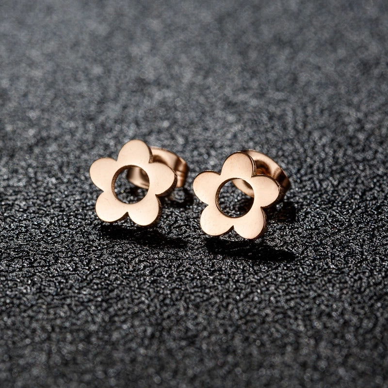 1 Pair Minimalist Classic Style Geometric Polishing Plating 304 Stainless Steel 18K Gold Plated Ear Studs