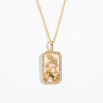 Copper Basic Modern Style Classic Style Plating Inlay Geometric Constellation Zircon Pendant Necklace