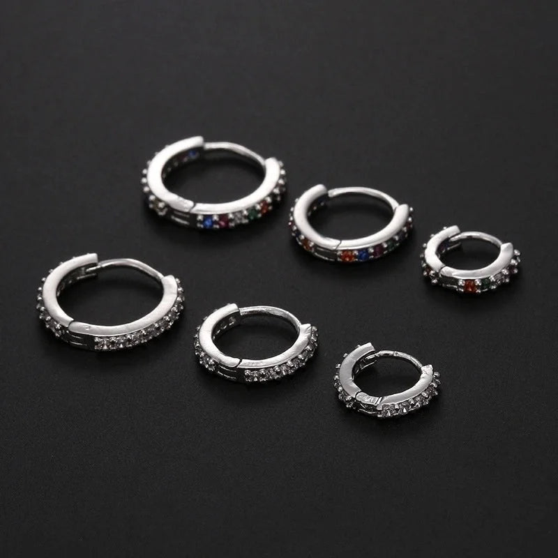 Fashion Round Copper Inlay Zircon Nose Ring
