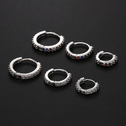 Fashion Round Copper Inlay Zircon Nose Ring