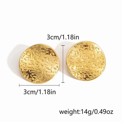 1 Pair Classic Style Geometric Oval Heart Shape Plating 304 Stainless Steel Ear Studs