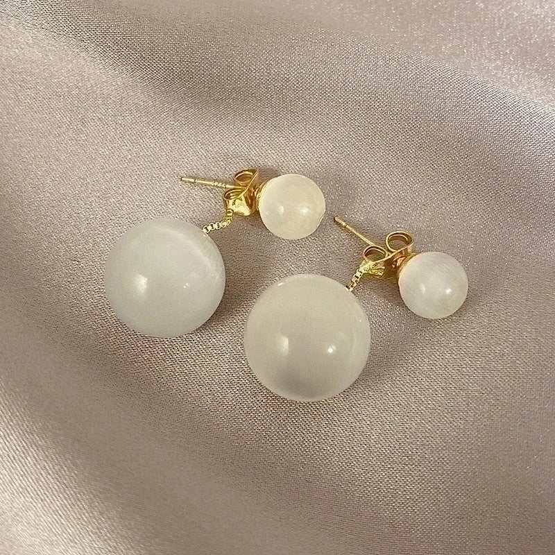 2 Pieces Retro Square Flower Twist Inlay Copper Artificial Pearls Opal Zircon Copper Earrings