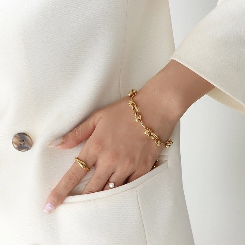 Basic Geometric 304 Stainless Steel 18K Gold Plated Pendant Necklace