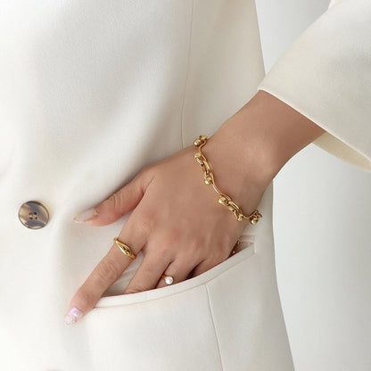 Basic Geometric 304 Stainless Steel 18K Gold Plated Pendant Necklace