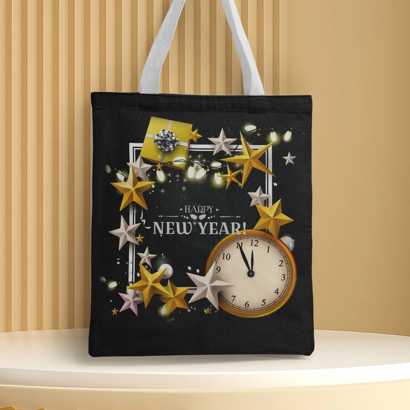 Christmas Unisex Polyester Christmas House Christmas Tree Santa Claus Cute Square Open Handbag