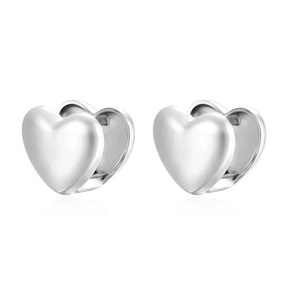 1 Pair IG Style Heart Shape 304 Stainless Steel Earrings