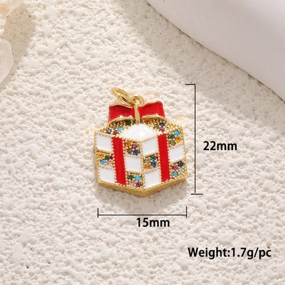 1 Piece 12*17mm 15 * 20mm 18 * 22mm Copper Christmas Tree Flower Snowflake Jewelry Accessories Pendant