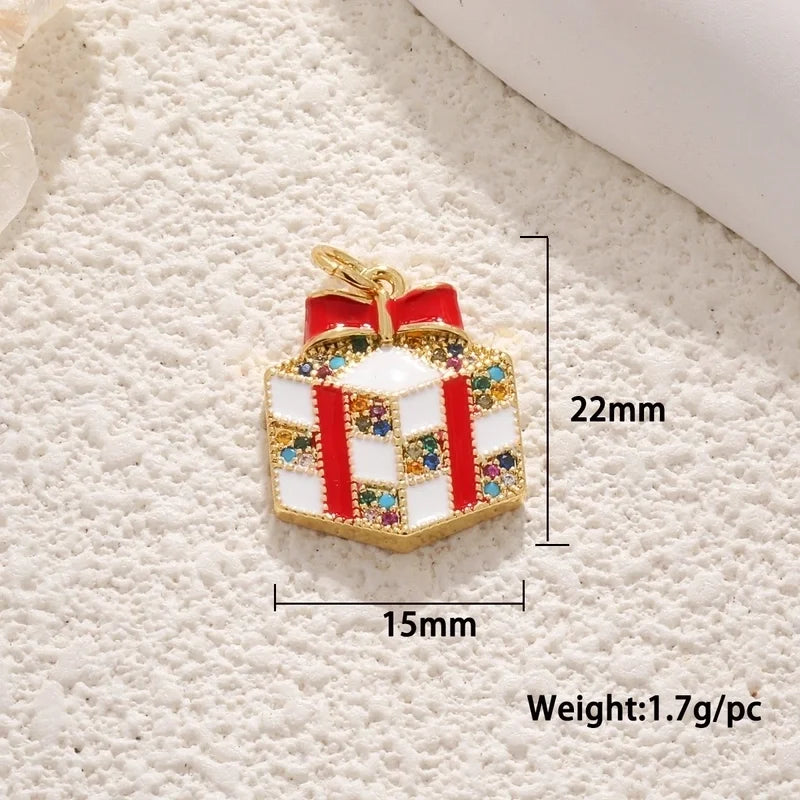 1 Piece 12*17mm 15 * 20mm 18 * 22mm Copper Christmas Tree Flower Snowflake Jewelry Accessories Pendant