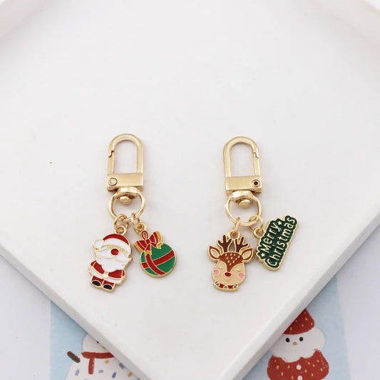 Cute Minimalist Santa Claus Zinc Alloy Christmas Unisex Keychain